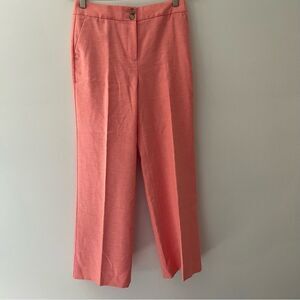 Talbots NWT Linen Pants Lined Coral Size 4 Petite Preppy Classic Coastal